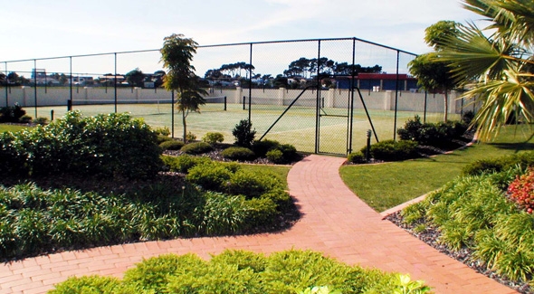 2 tennis courts at Pacific Palms Resort Accommodation in Papamoa, Tauranga